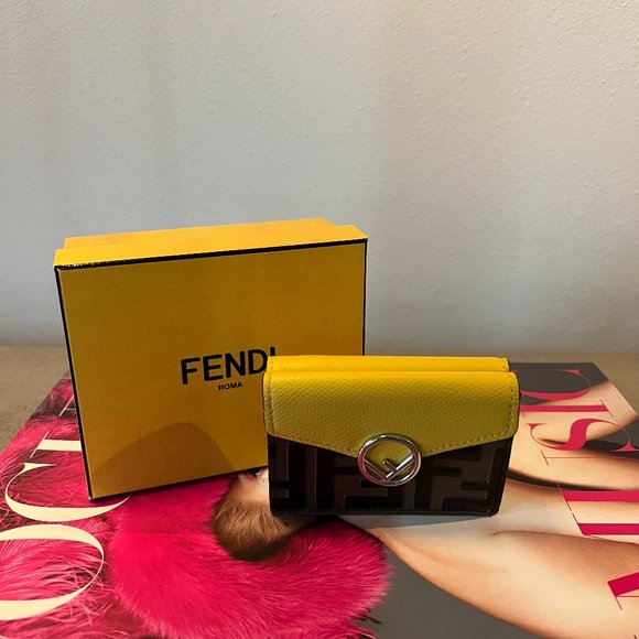 Fendi Handbags - FENDI Micro Trifold Yellow leather wallet